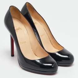 Christian Louboutin Black Patent Leather New Simple Pumps Size 38.5