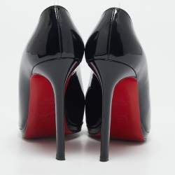 Christian Louboutin Black Patent Leather New Simple Pumps Size 38.5