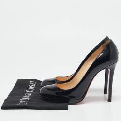 Christian Louboutin Black Patent Leather New Simple Pumps Size 38.5
