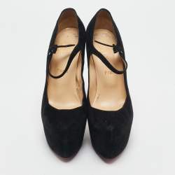 Christian Louboutin Black Suede Lady Daf Mary Jane Pumps Size 39