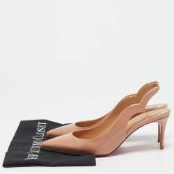 مملوكة مسبقًا Christian Louboutin Beige Patent Leather Hot Chick Pumps Size 37