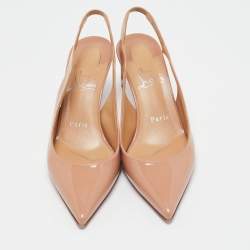 مملوكة مسبقًا Christian Louboutin Beige Patent Leather Hot Chick Pumps Size 37