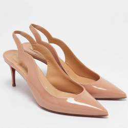 مملوكة مسبقًا Christian Louboutin Beige Patent Leather Hot Chick Pumps Size 37