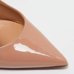 مملوكة مسبقًا Christian Louboutin Beige Patent Leather Hot Chick Pumps Size 37