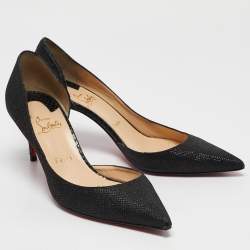 Christian Louboutin Black Lurex Fabric Iriza D'orsay Pumps Size 40