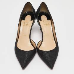 Christian Louboutin Black Lurex Fabric Iriza D'orsay Pumps Size 40