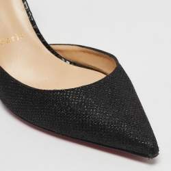 Christian Louboutin Black Lurex Fabric Iriza D'orsay Pumps Size 40