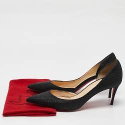 Christian Louboutin Black Lurex Fabric Iriza D'orsay Pumps Size 40
