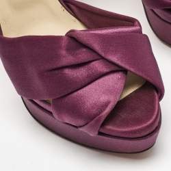 Christian Louboutin Purple Satin Volpi 150 Peep Toe D'Orsay Pumps Size 38