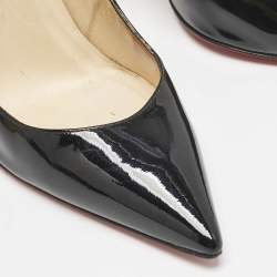 Pre Owned Christian Louboutin Black Patent Leather Kate Pumps Size 38