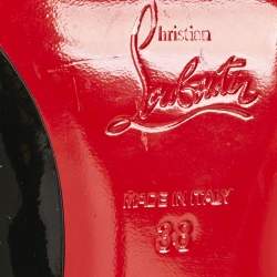 Pre Owned Christian Louboutin Black Patent Leather Kate Pumps Size 38