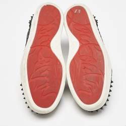 Christian Louboutin Black Embossed Patent Leather and Suede Vieira 2 Sneakers Size 39.5