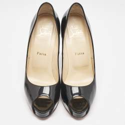 Christian Louboutin Black Patent Leather Very Prive Pumps Size 38