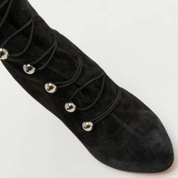Christian Louboutin Black Suede Leather Fabiola Knee Length Boots Size 39