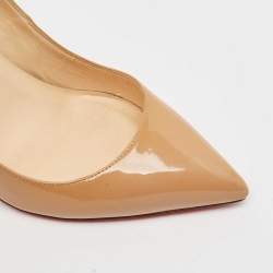 Christian Louboutin Beige Patent Leather Pigalle Pumps Size 37