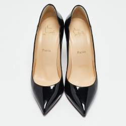 مملوكة مسبقًا Christian Louboutin Black Patent Leather Hot Chick Pumps Size 39.5