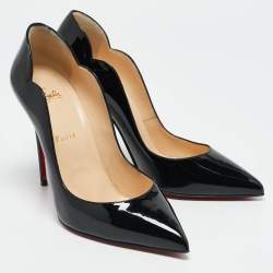 مملوكة مسبقًا Christian Louboutin Black Patent Leather Hot Chick Pumps Size 39.5