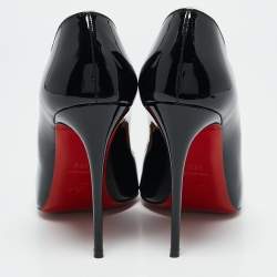 مملوكة مسبقًا Christian Louboutin Black Patent Leather Hot Chick Pumps Size 39.5