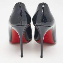 Pre Owned Christian Louboutin Navy Blue Patent Leather Pigalle Pumps Size 39