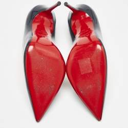 Pre Owned Christian Louboutin Navy Blue Patent Leather Pigalle Pumps Size 39