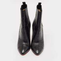 Christian Louboutin Black Leather Me In The 90s Ankle Length Boots Size 39