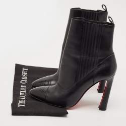 Christian Louboutin Black Leather Me In The 90s Ankle Length Boots Size 39