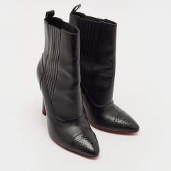 Christian Louboutin Black Leather Me In The 90s Ankle Length Boots Size 39