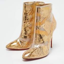 Christian Louboutin Transparent PVC Booty Ankle Length Boots Size 39