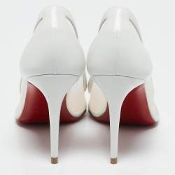 Christian Louboutin White Leather and Mesh Galativi Pumps Size 37