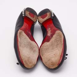 Christian Louboutin Black Leather La Massine Ballet Flats Size 37.5