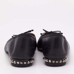 Christian Louboutin Black Leather La Massine Ballet Flats Size 37.5
