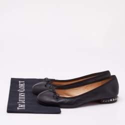 Christian Louboutin Black Leather La Massine Ballet Flats Size 37.5