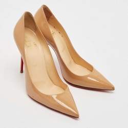 مملوكة مسبقًا Christian Louboutin Beige Patent Leather Pigalle Pumps Size 37.5