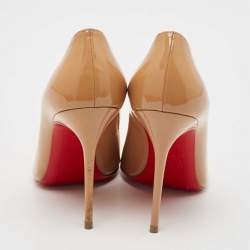 مملوكة مسبقًا Christian Louboutin Beige Patent Leather Pigalle Pumps Size 37.5
