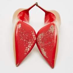 مملوكة مسبقًا Christian Louboutin Beige Patent Leather Pigalle Pumps Size 37.5