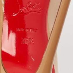 مملوكة مسبقًا Christian Louboutin Beige Patent Leather Pigalle Pumps Size 37.5