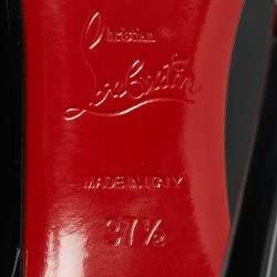 Pre Owned Christian Louboutin Black Patent Leather Kate Pumps Size 37.5