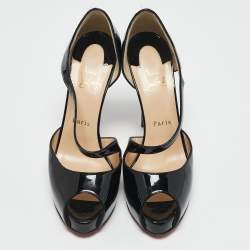 مملوكة مسبقًا Christian Louboutin Black Patent Leather Catchy Pumps Size 38.5