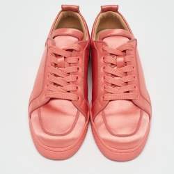 Christian Louboutin Pink Satin Louis Junior Orlato Low Top Sneakers Size 36
