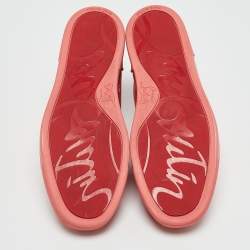 Christian Louboutin Pink Satin Louis Junior Orlato Low Top Sneakers Size 36