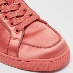 Christian Louboutin Pink Satin Louis Junior Orlato Low Top Sneakers Size 36