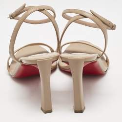 Pre Owned Christian Louboutin Beige Leather Condora Sandals Size 39