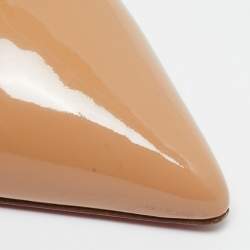 Pre Owned Christian Louboutin Beige Patent Leather Pigalle Pumps Size 40