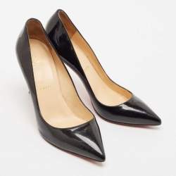 Pre Owned Christian Louboutin Black Patent Leather Kate Pumps Size 39