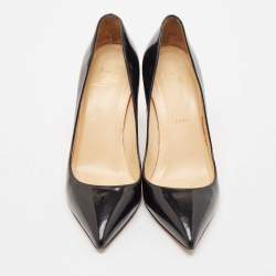 Pre Owned Christian Louboutin Black Patent Leather Kate Pumps Size 39