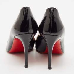 Pre Owned Christian Louboutin Black Patent Leather Kate Pumps Size 39