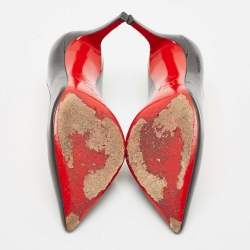 Pre Owned Christian Louboutin Black Patent Leather Kate Pumps Size 39