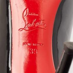 Pre Owned Christian Louboutin Black Patent Leather Kate Pumps Size 39