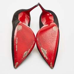 مملوكة مسبقًا Christian Louboutin Black Suede So Kate Pumps Size 39.5