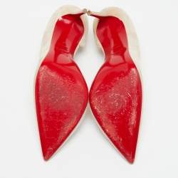 مملوكة مسبقًا Christian Louboutin Beige Suede Iriza D'orsay Pumps Size 40